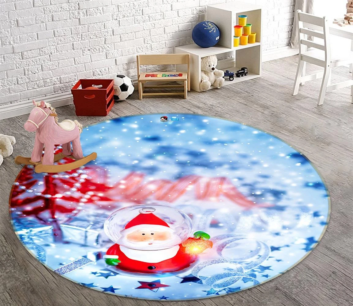 3D Glass Ball Santa 54018 Christmas Round Non Slip Rug Mat Room Mat Quality Elegant Photo Carpet Xma 3 3D Glass Ball Santa 54018 Christmas Round Non Slip Rug Mat Room Mat Quality Elegant Photo Carpet Xma