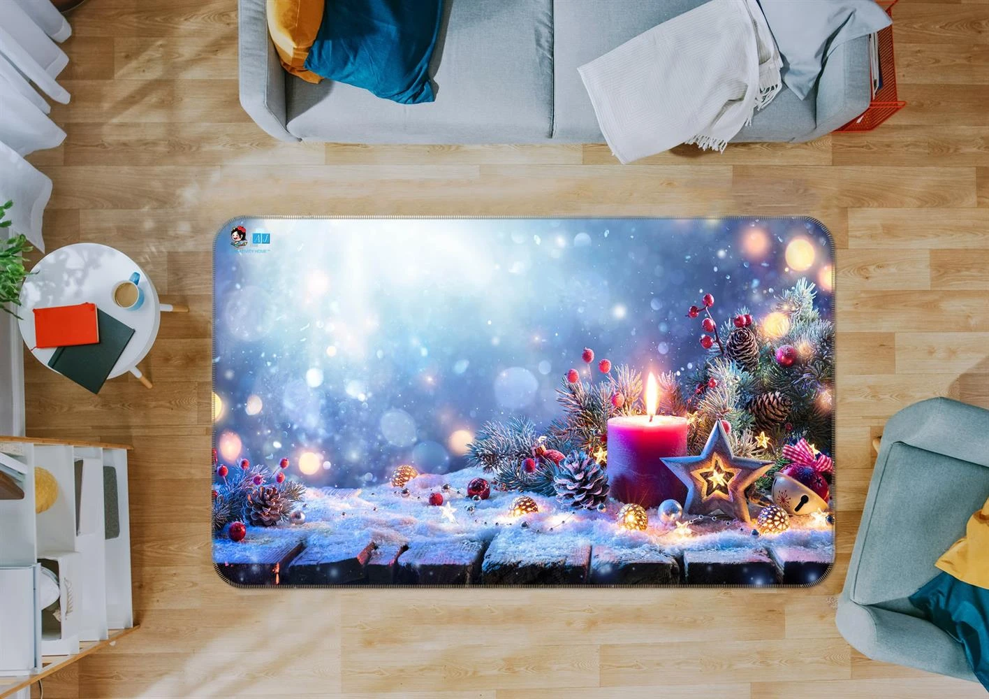 3D Snow Candle 55115 Christmas Non Slip Rug Mat Room Mat Quality Elegant Photo Carpet Xmas 3 3D Snow Candle 55115 Christmas Non Slip Rug Mat Room Mat Quality Elegant Photo Carpet Xmas