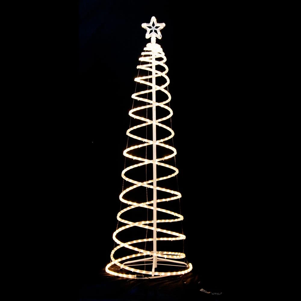 LED 185cm Spiral Rope Light Christmas Tree Star Motif Warm White 4 LED 185cm Spiral Rope Light Christmas Tree Star Motif Warm White - Image 2
