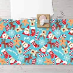 3D Santa Deer Pattern 51199 Christmas Non-slip Office Desk Mouse Mat Large Keyboard Pad Game Xmas