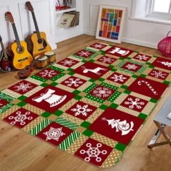 3D Snowflake Tree Red Square 55019 Christmas Non Slip Rug Mat Room Mat Quality Elegant Photo Carpet -Amscan Sales Store 82cdfd56badbd4661a072e986e2b747c