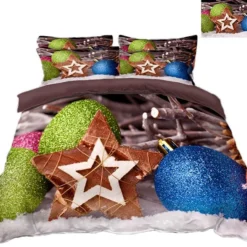 3D Christmas Pentagram 72 Bed Pillowcases Quilt Cover Set Bedding Set Pillowcases Duvet Cover KING S