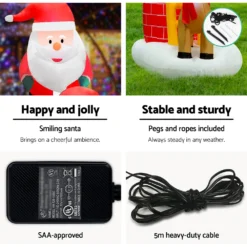 Jingle Jollys 2.1M Inflatable Christmas Santa On Chimney Xmas Decorations Outdoor LED Lights 13 Jingle Jollys 2.1M Inflatable Christmas Santa On Chimney Xmas Decorations Outdoor LED Lights -Amscan Sales Store 836478f37fd8c362bbb3d97178b97bbf