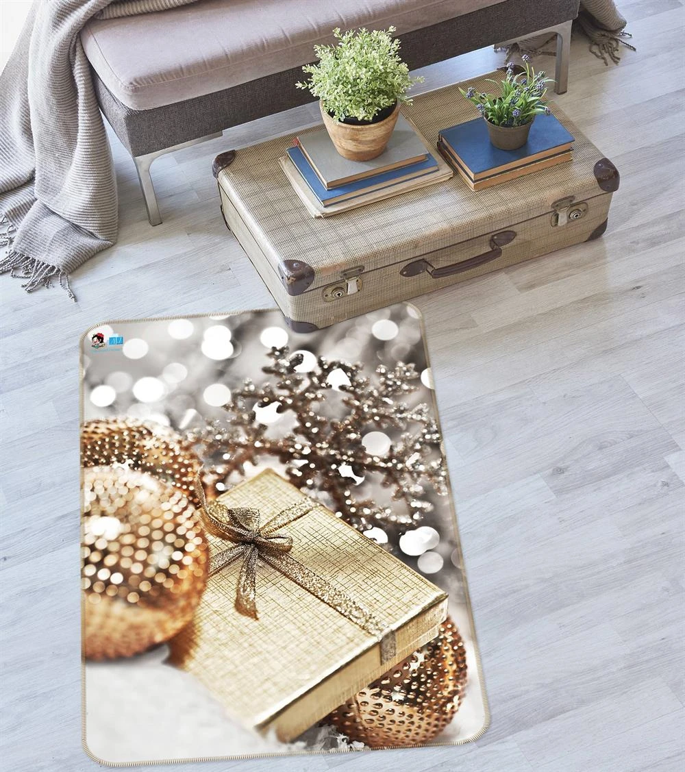 3D Golden Ball Gift Box 55032 Christmas Non Slip Rug Mat Room Mat Quality Elegant Photo Carpet Xmas 3 3D Golden Ball Gift Box 55032 Christmas Non Slip Rug Mat Room Mat Quality Elegant Photo Carpet Xmas