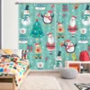 3D Santa Claus Snowman Penguin 52069 Christmas Blockout Photo Curtain Printing Curtains Drapes Fabri