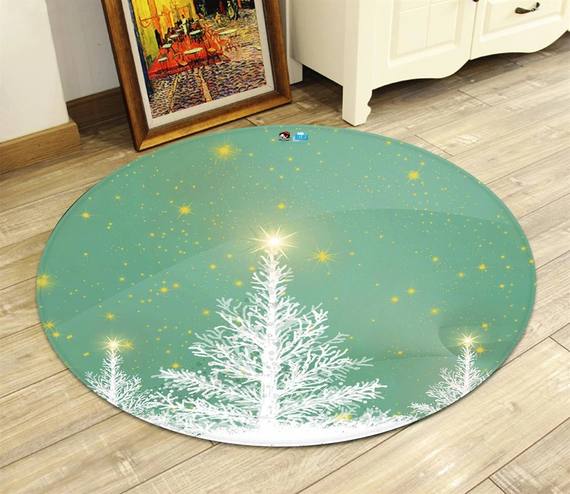 3D White Tree 65234 Christmas Round Non Slip Rug Mat Room Mat Quality Elegant Photo Carpet Xmas 5 3D White Tree 65234 Christmas Round Non Slip Rug Mat Room Mat Quality Elegant Photo Carpet Xmas - Image 3