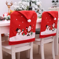 10x Christmas Santa Hat Chair Covers Table Cloth Dinner Home Décor Ornaments