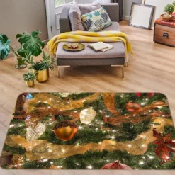 3D Pine Cone Branch 54241 Christmas Non Slip Rug Mat Room Mat Quality Elegant Photo Carpet Xmas