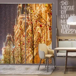 3D String Lights Building 52082 Christmas Blockout Photo Curtain Printing Curtains Drapes Fabric Win -Amscan Sales Store 880134683f8d360f527ca310a56281a8