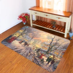 3D Snow Street 65171 Christmas Non Slip Rug Mat Room Mat Quality Elegant Photo Carpet Xmas