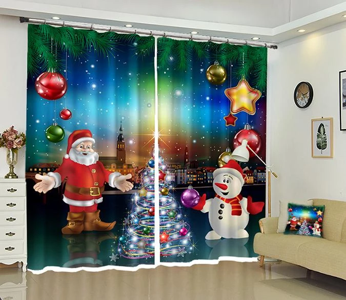 3D Magic Ball Christmas 3 Blockout Photo Curtain Printing Curtains Drapes Fabric Window 3 3D Magic Ball Christmas 3 Blockout Photo Curtain Printing Curtains Drapes Fabric Window