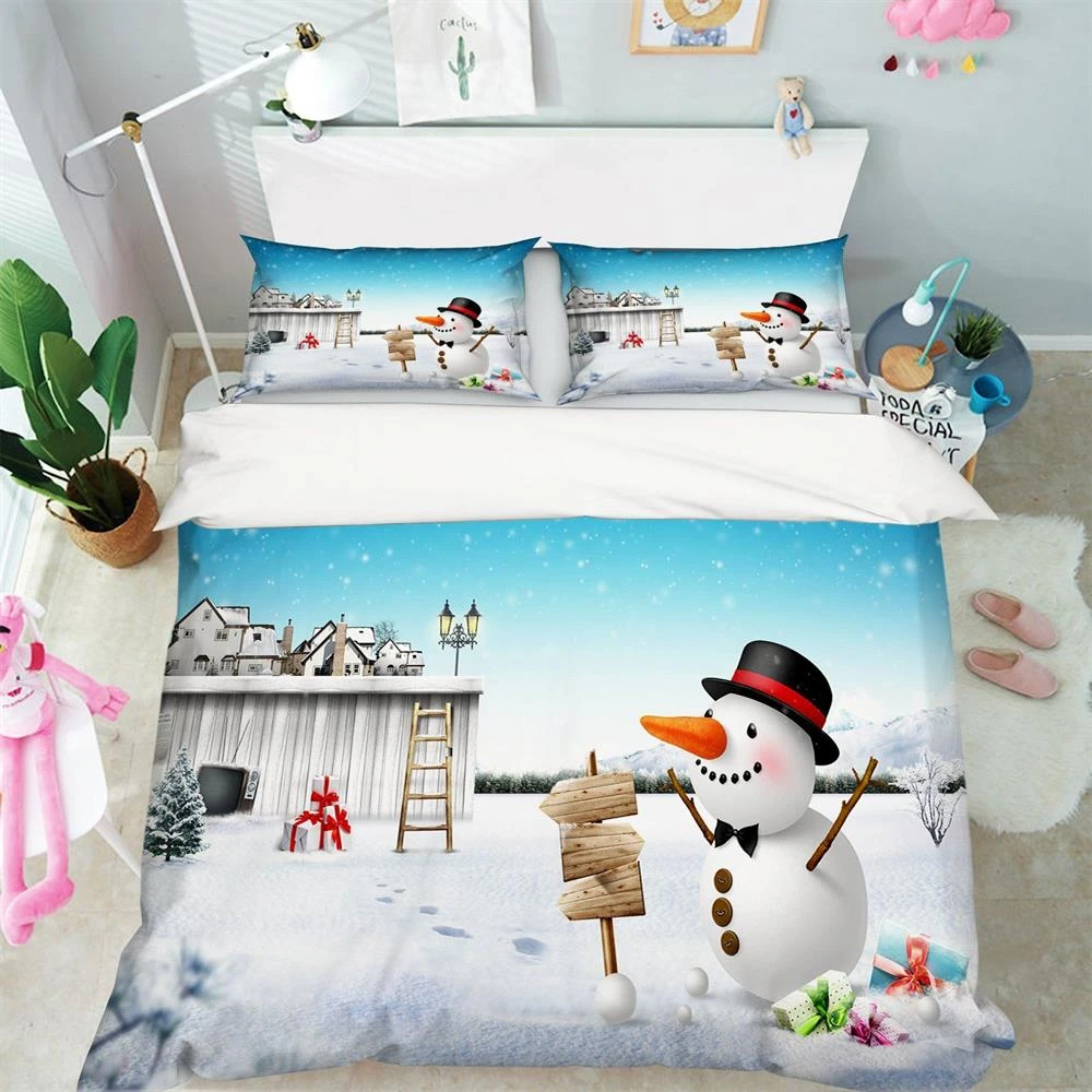 3D Christmas Heap Snowman 3 Bed Pillowcases Quilt Cover Set Bedding Set Pillowcases Duvet Cover KING 3 3D Christmas Heap Snowman 3 Bed Pillowcases Quilt Cover Set Bedding Set Pillowcases Duvet Cover KING