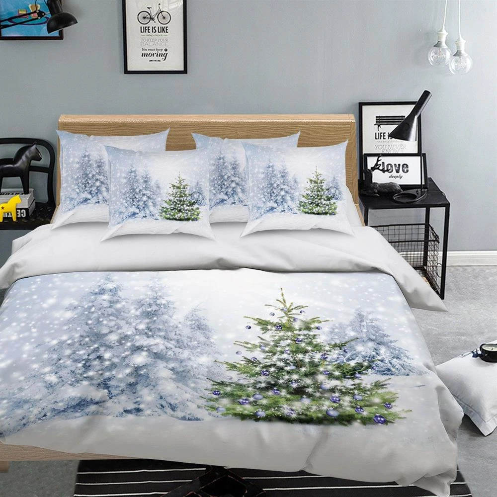 3D Snow Field Christmas Tree 351 Bed Pillowcases Quilt Cover Set Bedding Set Pillowcases Duvet Cover 5 3D Snow Field Christmas Tree 351 Bed Pillowcases Quilt Cover Set Bedding Set Pillowcases Duvet Cover - Image 3