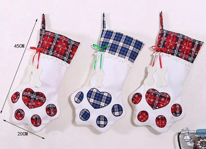 Christmas Family Holiday Party Decorations Stockings Xmas Stockings Gift Bag Candy Bag,Blue 4 Christmas Family Holiday Party Decorations Stockings Xmas Stockings Gift Bag Candy Bag,Blue - Image 2