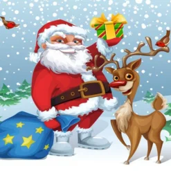 3D Father Christmas And Reindeer 646 Wallpaper Mural Wall Mural Wall Murals Removable Wallpaper Self -Amscan Sales Store 8b31dc5f68809b8ed01a4dfdd8acaa6f