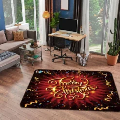3D Golden Letters 55112 Christmas Non Slip Rug Mat Room Mat Quality Elegant Photo Carpet Xmas