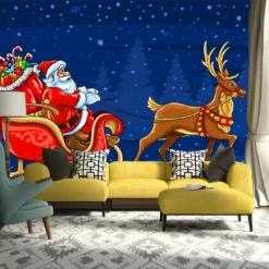 3D Father Christmas And His Reindeer 727 Wallpaper Mural Wall Mural Wall Murals Removable Wallpaper -Amscan Sales Store 8e7631877519d10b35363b5a0b3a287f
