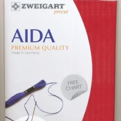 Zweigart Precut Aida 3706.954 CHRISTMAS RED, 14Ct/5.4St 48x53cm Cotton