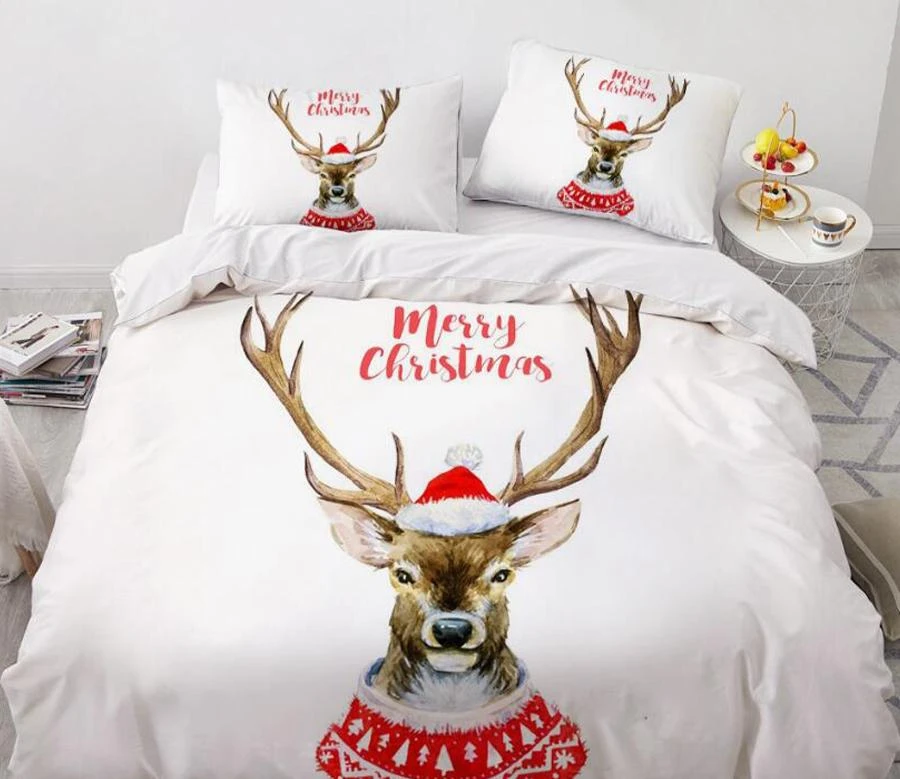 3D Christmas Deer 9158 Bed Pillowcases Quilt Cover Set Bedding Set Pillowcases Duvet Cover KING SING 3 3D Christmas Deer 9158 Bed Pillowcases Quilt Cover Set Bedding Set Pillowcases Duvet Cover KING SING