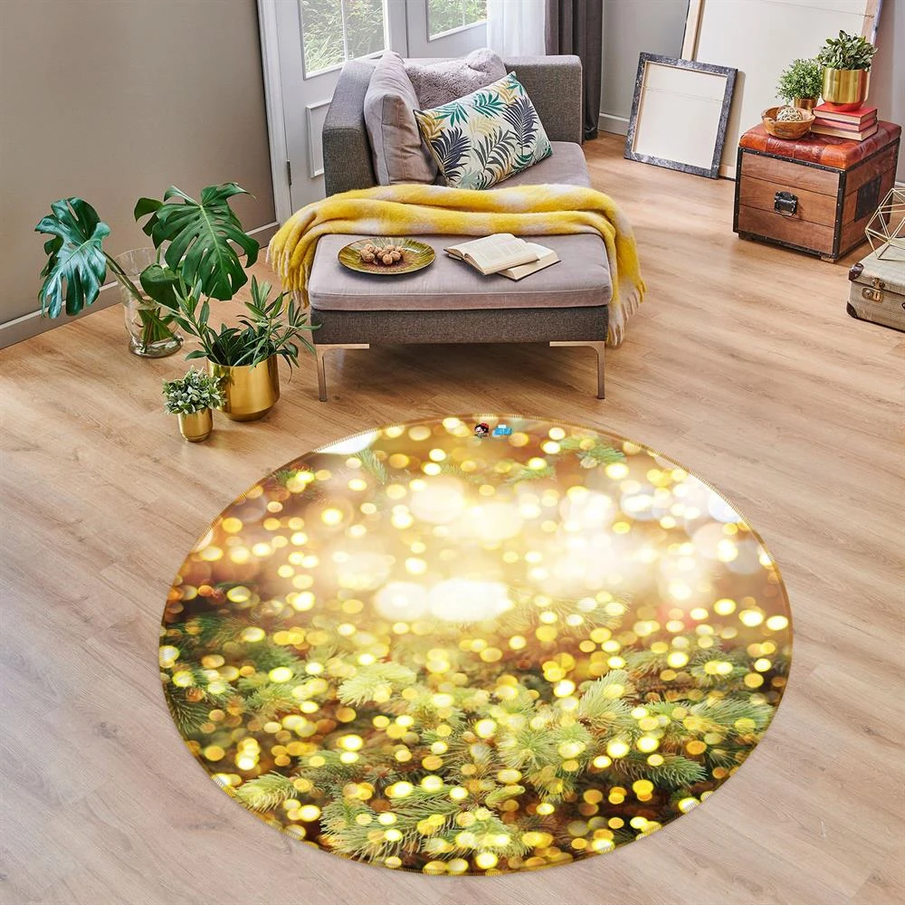 3D Aperture 54021 Christmas Round Non Slip Rug Mat Room Mat Quality Elegant Photo Carpet Xmas 4 3D Aperture 54021 Christmas Round Non Slip Rug Mat Room Mat Quality Elegant Photo Carpet Xmas - Image 2