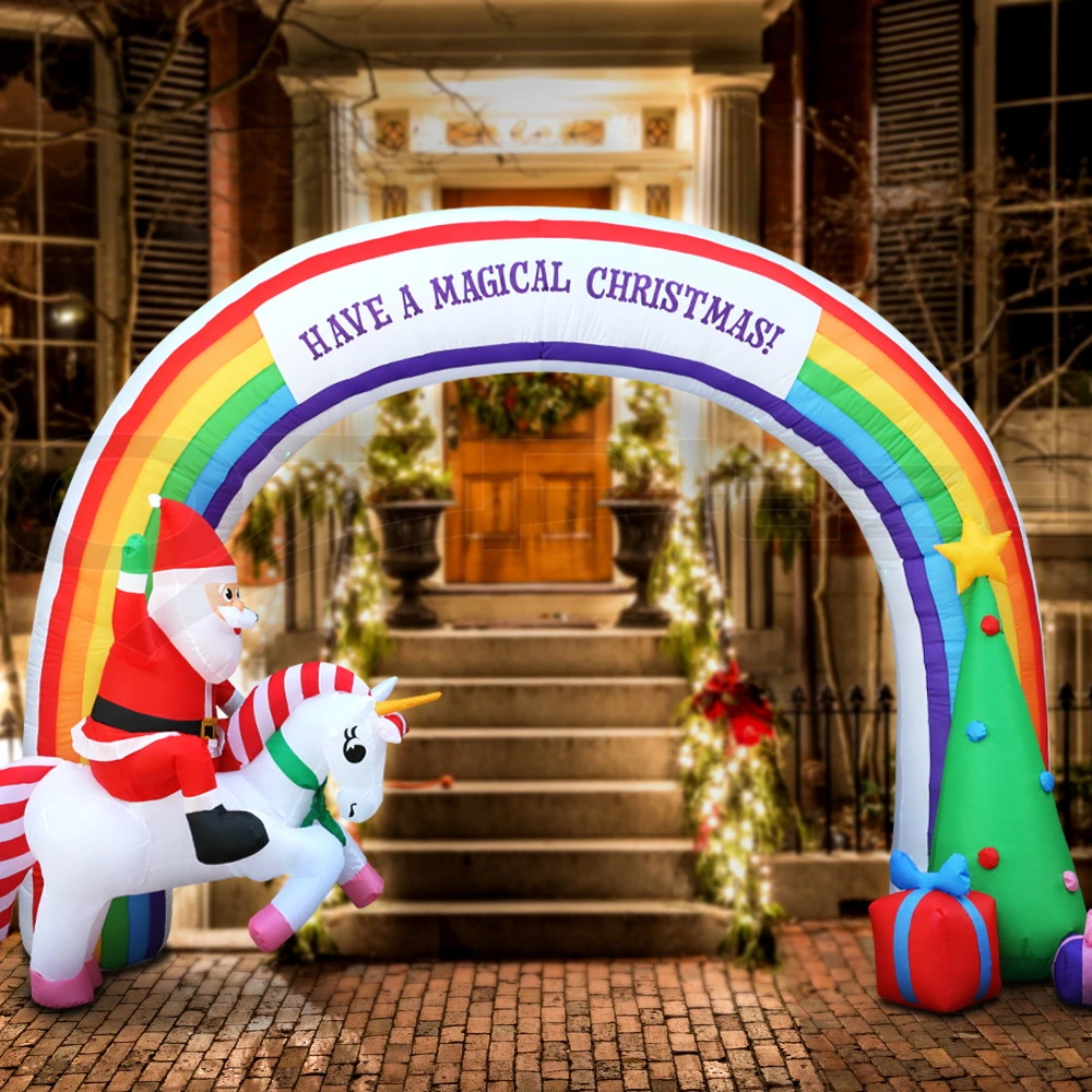 Jingle Jollys Christmas Inflatable Rainbow Archway Santa 3M Outdoor Decorations 3 Jingle Jollys Christmas Inflatable Rainbow Archway Santa 3M Outdoor Decorations