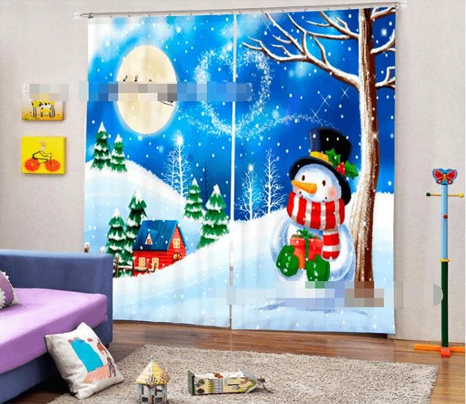 3D Snowing Christmas Snowman 1398 Blockout Photo Curtain Printing Curtains Drapes Fabric Window 3 3D Snowing Christmas Snowman 1398 Blockout Photo Curtain Printing Curtains Drapes Fabric Window