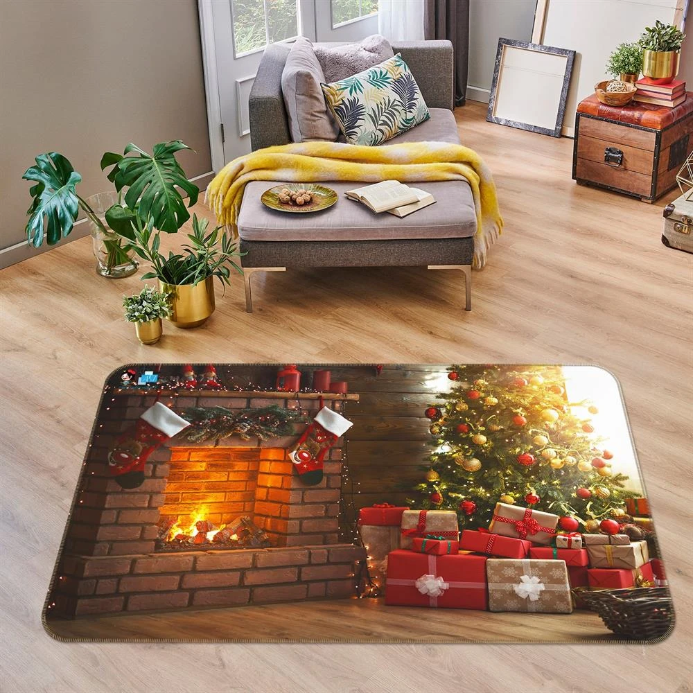 3D Fireplace Gift 55089 Christmas Non Slip Rug Mat Room Mat Quality Elegant Photo Carpet Xmas 3 3D Fireplace Gift 55089 Christmas Non Slip Rug Mat Room Mat Quality Elegant Photo Carpet Xmas