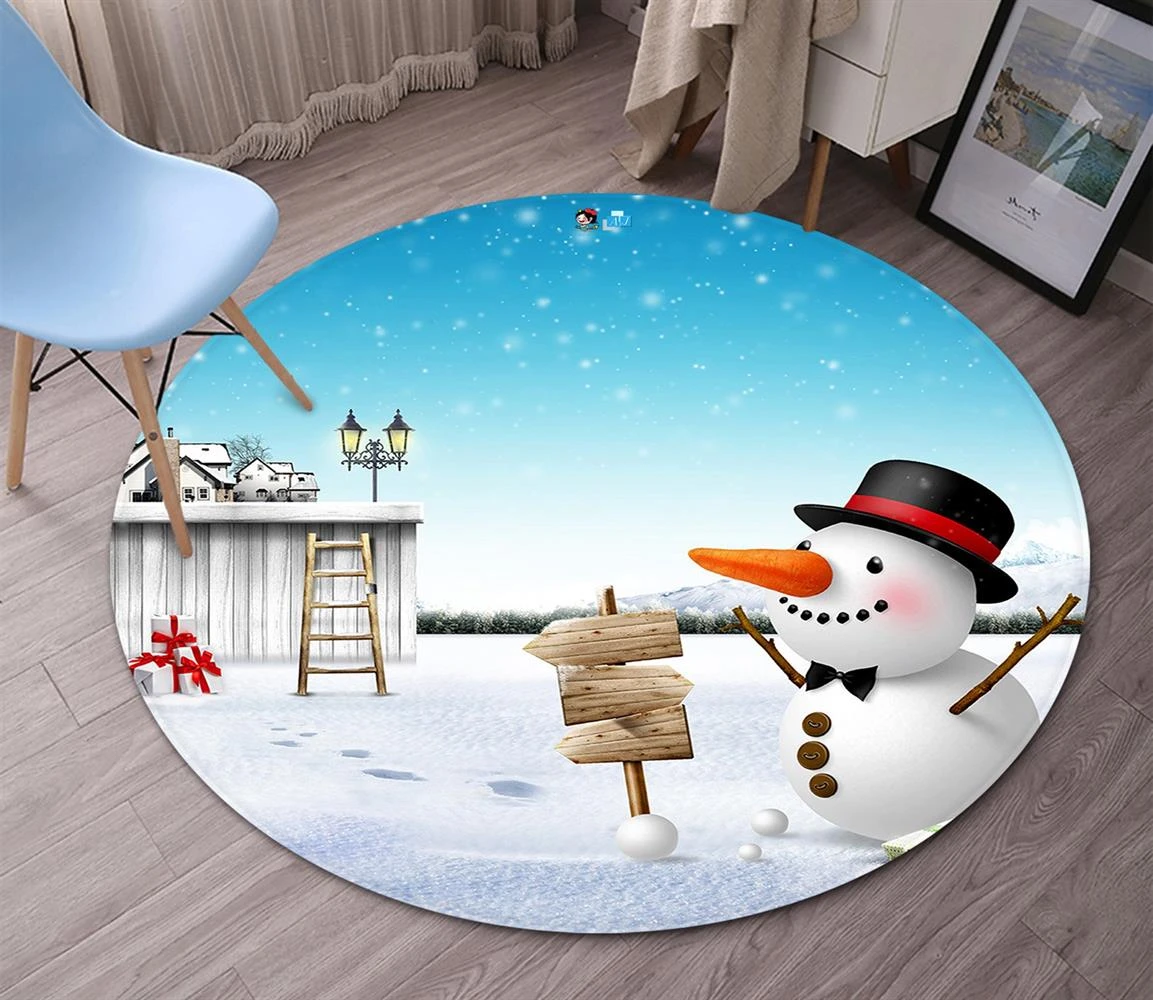 3D Snowman 65220 Christmas Round Non Slip Rug Mat Room Mat Quality Elegant Photo Carpet Xmas 3 3D Snowman 65220 Christmas Round Non Slip Rug Mat Room Mat Quality Elegant Photo Carpet Xmas
