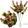 4x 65cm Christmas Artificial Flowers Holly Branch Berry Leaves Pine Cones Wreath -Amscan Sales Store a0593fc59a940801237aec1ef764f9ce