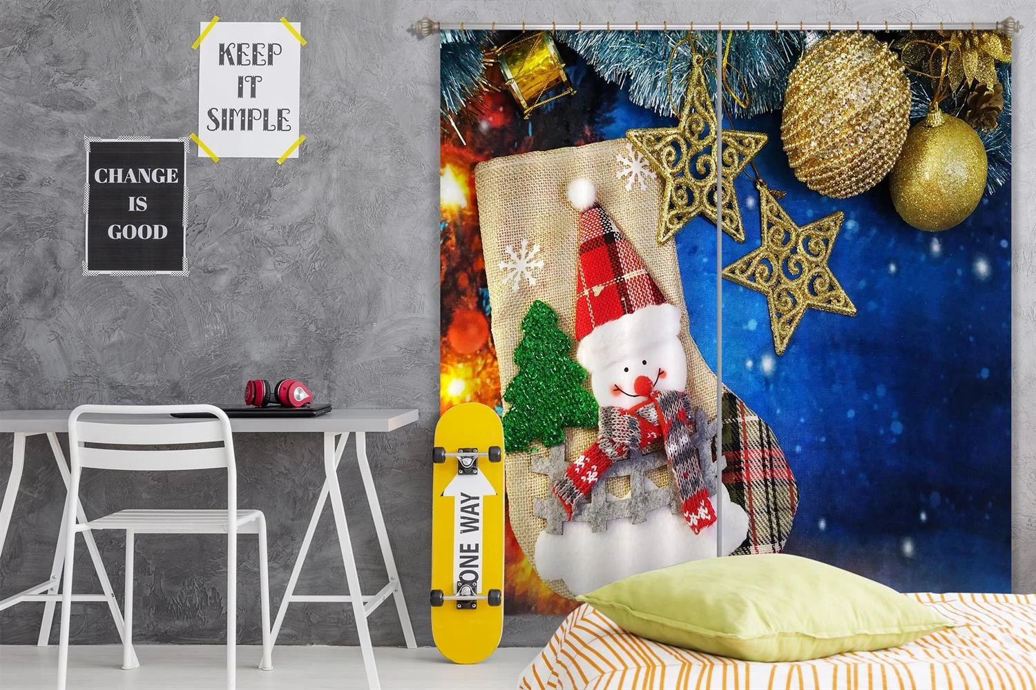 3D Snowman 52098 Christmas Blockout Photo Curtain Printing Curtains Drapes Fabric Window Xmas 4 3D Snowman 52098 Christmas Blockout Photo Curtain Printing Curtains Drapes Fabric Window Xmas - Image 2
