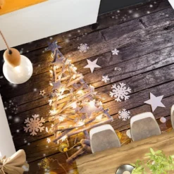 3D White Christmas Tree 1444 Floor WallPaper Murals Wall Print Decal Floor Mural Standard Vinyl (upt