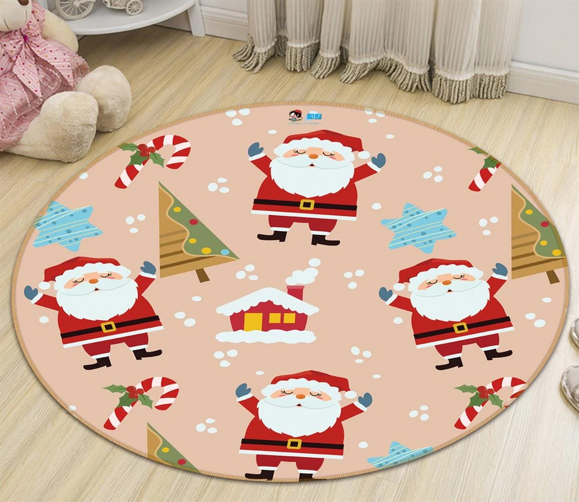 3D Santa Claus 54192 Christmas Round Non Slip Rug Mat Room Mat Quality Elegant Photo Carpet Xmas 5 3D Santa Claus 54192 Christmas Round Non Slip Rug Mat Room Mat Quality Elegant Photo Carpet Xmas - Image 3