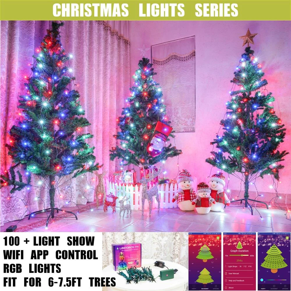 Smart WiFi APP Controlled RGB Indoor Christmas Tree Light For 6-7.5ft Trees 5 Smart WiFi APP Controlled RGB Indoor Christmas Tree Light For 6-7.5ft Trees - Image 3