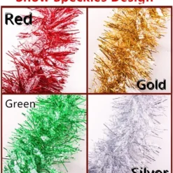 5x 2.5m Christmas Tinsel Xmas Garland Sparkly Snowflake Party Natural Home Décor - Snow Speckles In