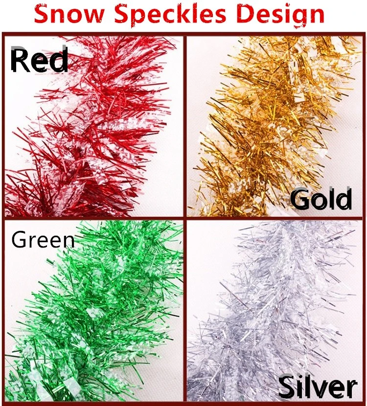 5x 2.5m Christmas Tinsel Xmas Garland Sparkly Snowflake Party Natural Home Décor - Snow Speckles In 3 5x 2.5m Christmas Tinsel Xmas Garland Sparkly Snowflake Party Natural Home Décor - Snow Speckles In