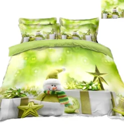3D Christmas Green Pentagram 73 Bed Pillowcases Quilt Cover Set Bedding Set Pillowcases Duvet Cover