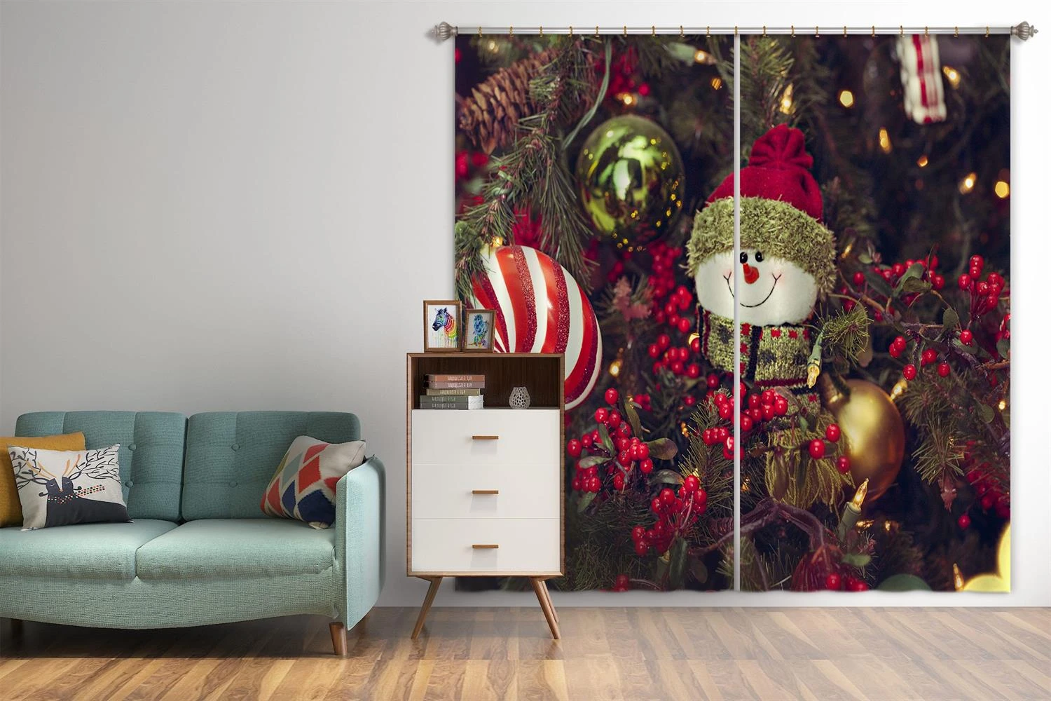 3D Snowman Doll 52023 Christmas Blockout Photo Curtain Printing Curtains Drapes Fabric Window Xmas 4 3D Snowman Doll 52023 Christmas Blockout Photo Curtain Printing Curtains Drapes Fabric Window Xmas - Image 2