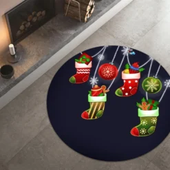 3D Socks Pendant 65236 Christmas Round Non Slip Rug Mat Room Mat Quality Elegant Photo Carpet Xmas -Amscan Sales Store ac94669251af8df48512de83720262ba