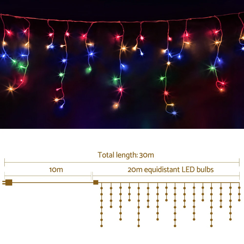 Jingle Jollys 30M Christmas Icicle Lights String Light Outdoor 800LED Xmas Lamp 3 Jingle Jollys 30M Christmas Icicle Lights String Light Outdoor 800LED Xmas Lamp