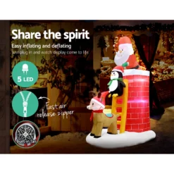 Jingle Jollys 2.1M Inflatable Christmas Santa On Chimney Xmas Decorations Outdoor LED Lights 17 Jingle Jollys 2.1M Inflatable Christmas Santa On Chimney Xmas Decorations Outdoor LED Lights -Amscan Sales Store af580543d53aac005a6b37925f0feced