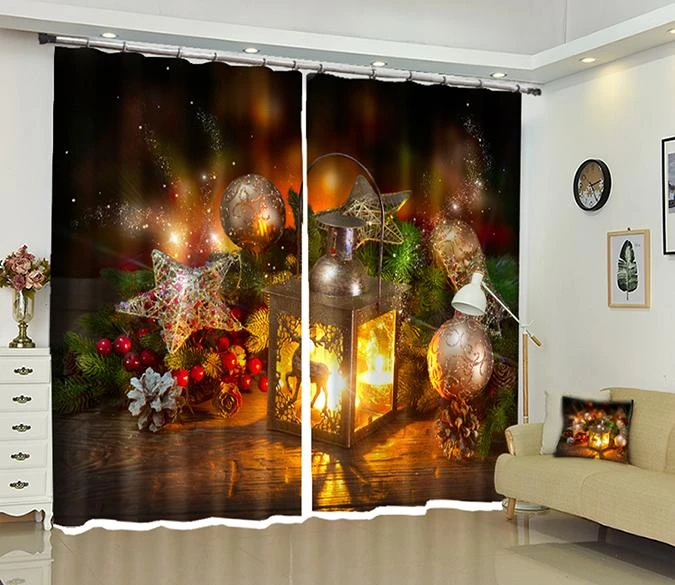 3D Silver Ball Candle Christmas 33 Blockout Photo Curtain Printing Curtains Drapes Fabric Window 3 3D Silver Ball Candle Christmas 33 Blockout Photo Curtain Printing Curtains Drapes Fabric Window