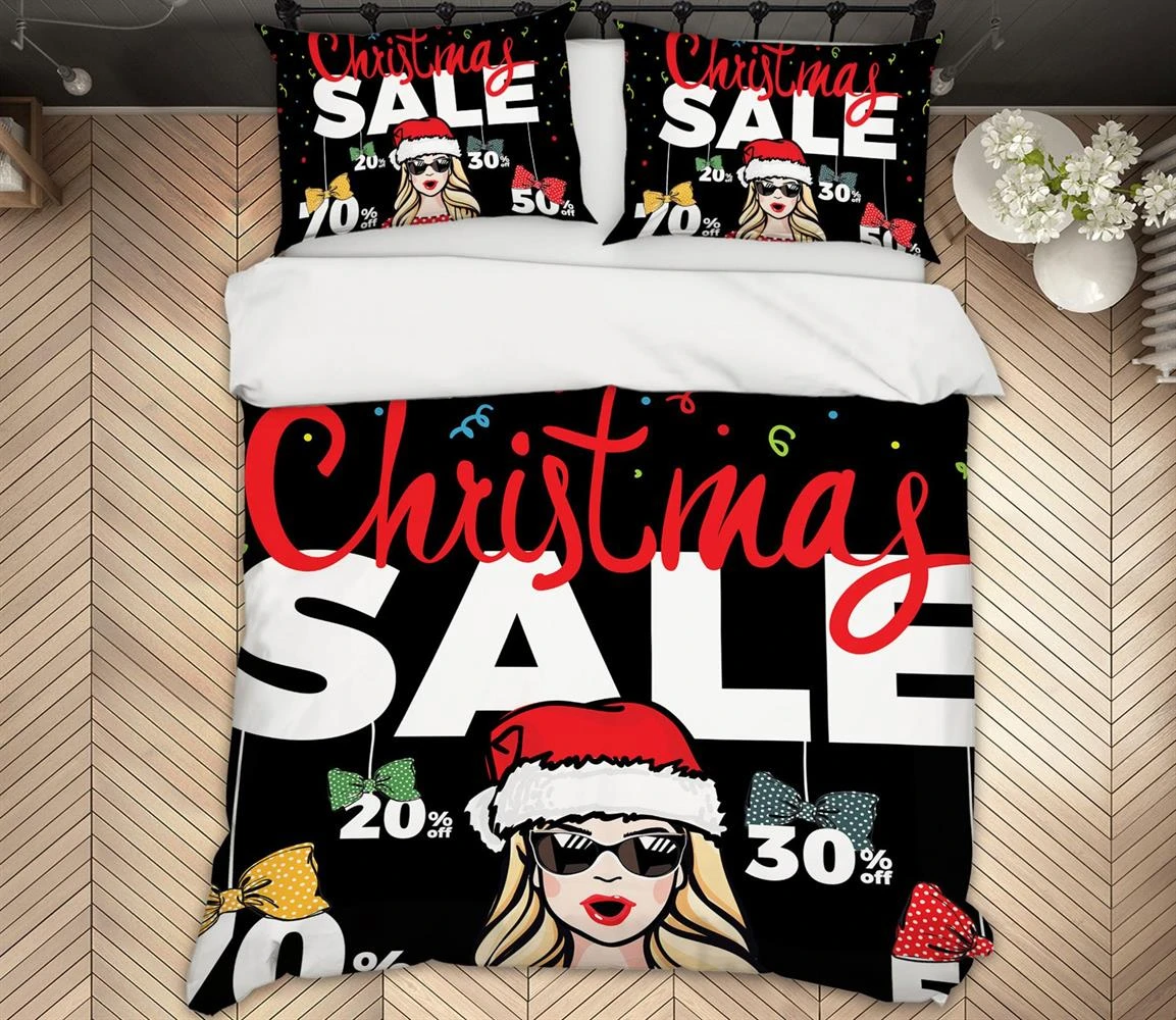 3D Christmas Woman 038 Bed Pillowcases Quilt Cover Set Bedding Set Pillowcases Duvet Cover KING SING 5 3D Christmas Woman 038 Bed Pillowcases Quilt Cover Set Bedding Set Pillowcases Duvet Cover KING SING - Image 3