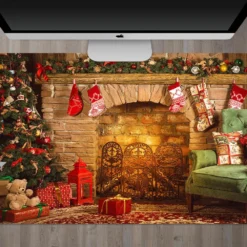 3D Fireplace Sofa 51197 Christmas Non-slip Office Desk Mouse Mat Large Keyboard Pad Game Xmas -Amscan Sales Store b5d4c1ced923bf49014f883e5c987d8a