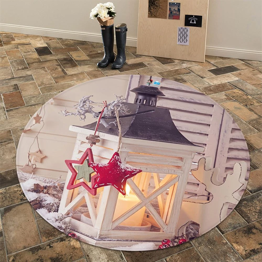 3D White Candle Light 65231 Christmas Round Non Slip Rug Mat Room Mat Quality Elegant Photo Carpet X 3 3D White Candle Light 65231 Christmas Round Non Slip Rug Mat Room Mat Quality Elegant Photo Carpet X