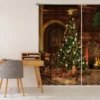 3D Tree Stove 52013 Christmas Blockout Photo Curtain Printing Curtains Drapes Fabric Window Xmas -Amscan Sales Store b6940347eb7de506ccba60c5122bd565