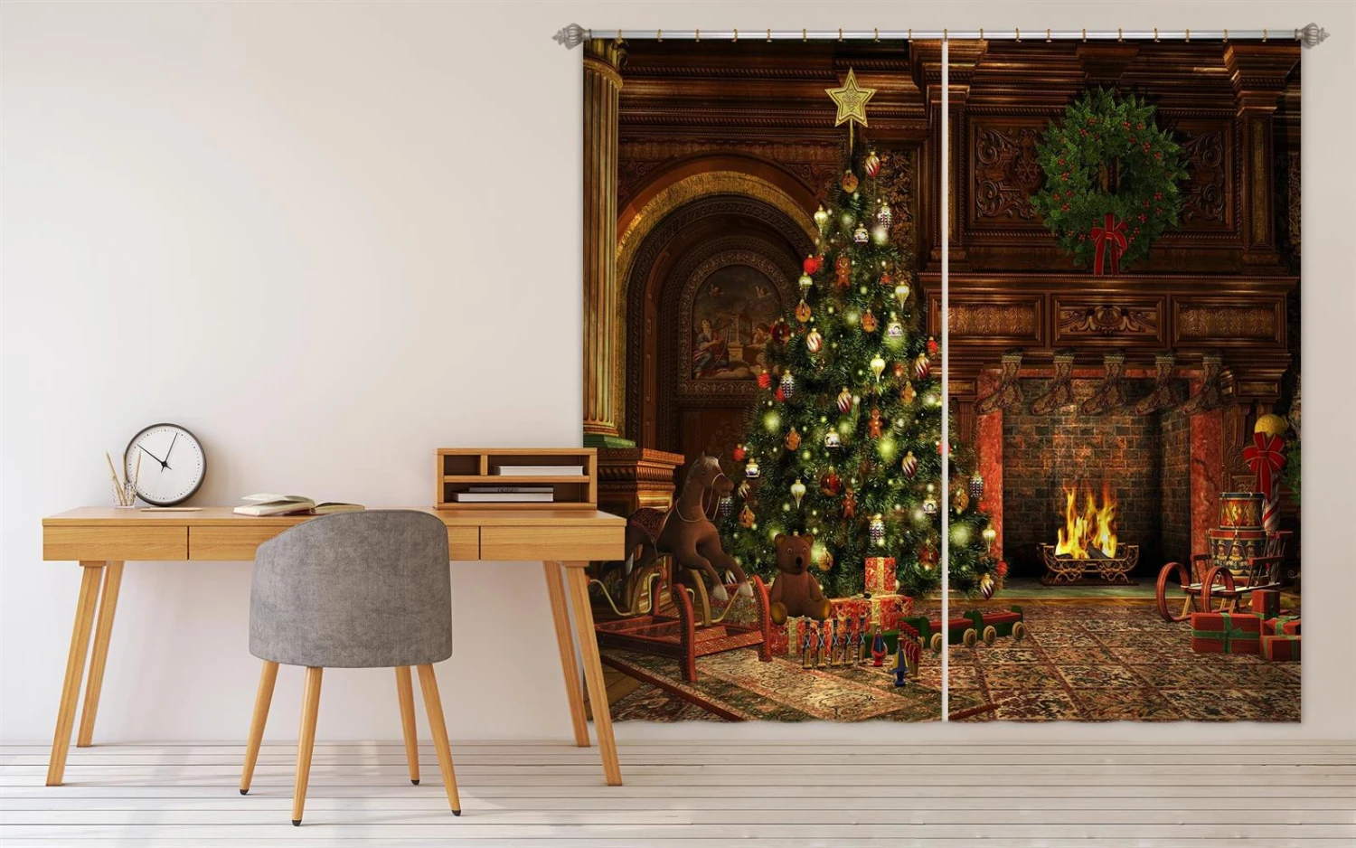 3D Tree Stove 52013 Christmas Blockout Photo Curtain Printing Curtains Drapes Fabric Window Xmas 3 3D Tree Stove 52013 Christmas Blockout Photo Curtain Printing Curtains Drapes Fabric Window Xmas