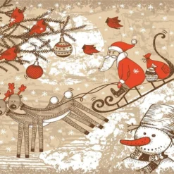 3D Father Christmas Skating 42 Wallpaper Mural Wall Mural Wall Murals Removable Wallpaper Woven Pape