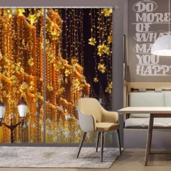 3D String Lights 52062 Christmas Blockout Photo Curtain Printing Curtains Drapes Fabric Window Xmas