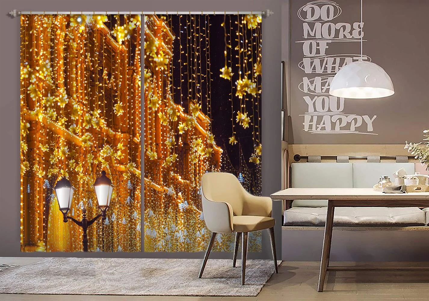 3D String Lights 52062 Christmas Blockout Photo Curtain Printing Curtains Drapes Fabric Window Xmas 3 3D String Lights 52062 Christmas Blockout Photo Curtain Printing Curtains Drapes Fabric Window Xmas