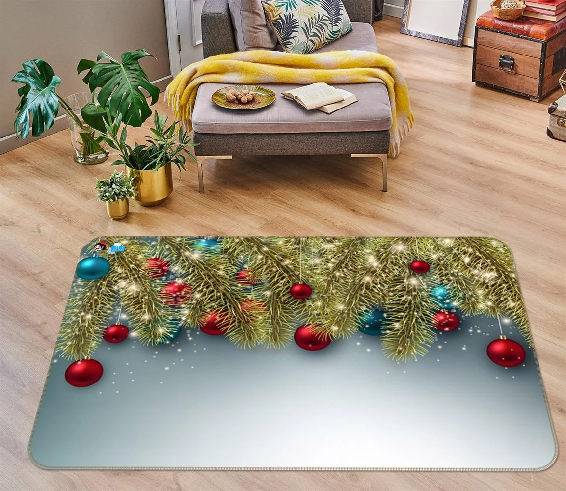 3D Golden Branches Ball 55101 Christmas Non Slip Rug Mat Room Mat Quality Elegant Photo Carpet Xmas 3 3D Golden Branches Ball 55101 Christmas Non Slip Rug Mat Room Mat Quality Elegant Photo Carpet Xmas